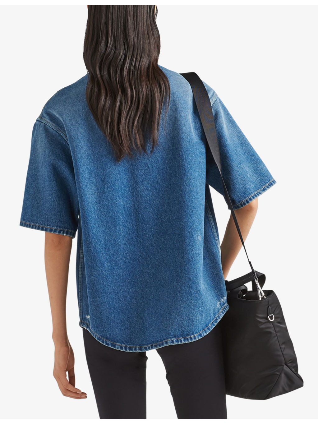 Brand-plaque relaxed-fit denim shirt - 4
