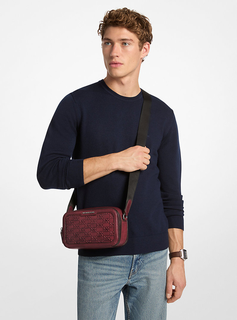 Hudson Logo Embossed Burnished Leather Crossbody Bag 3