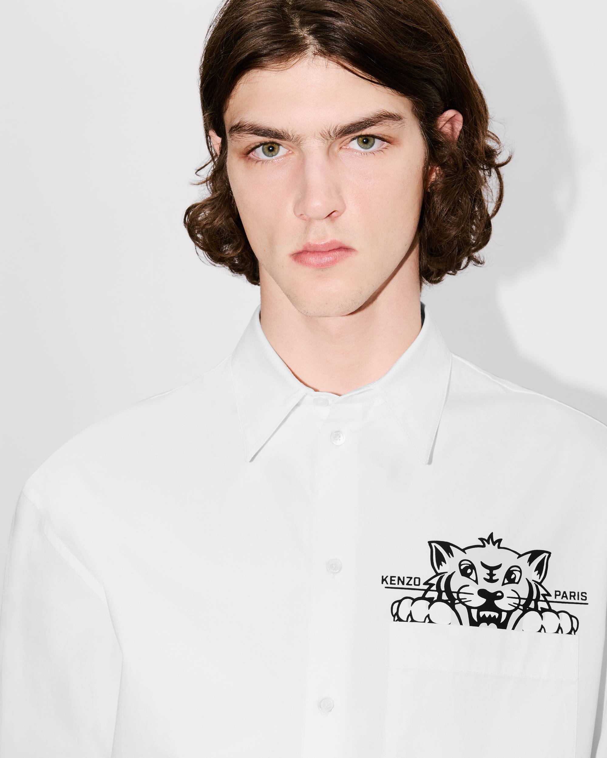 'KENZO Happy Tiger' casual shirt in cotton poplin - 6