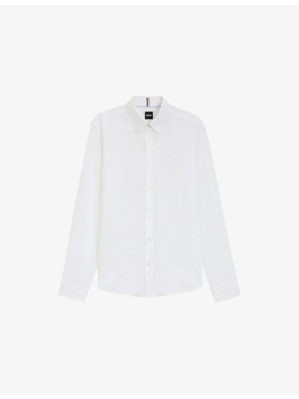 Regular-Fit Long-Sleeve Stretch-Linen Shirt - 1