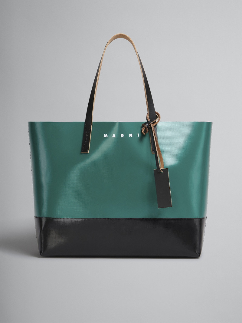 TRIBECA SHOPPING BAG IN GREEN AND BLACK 1