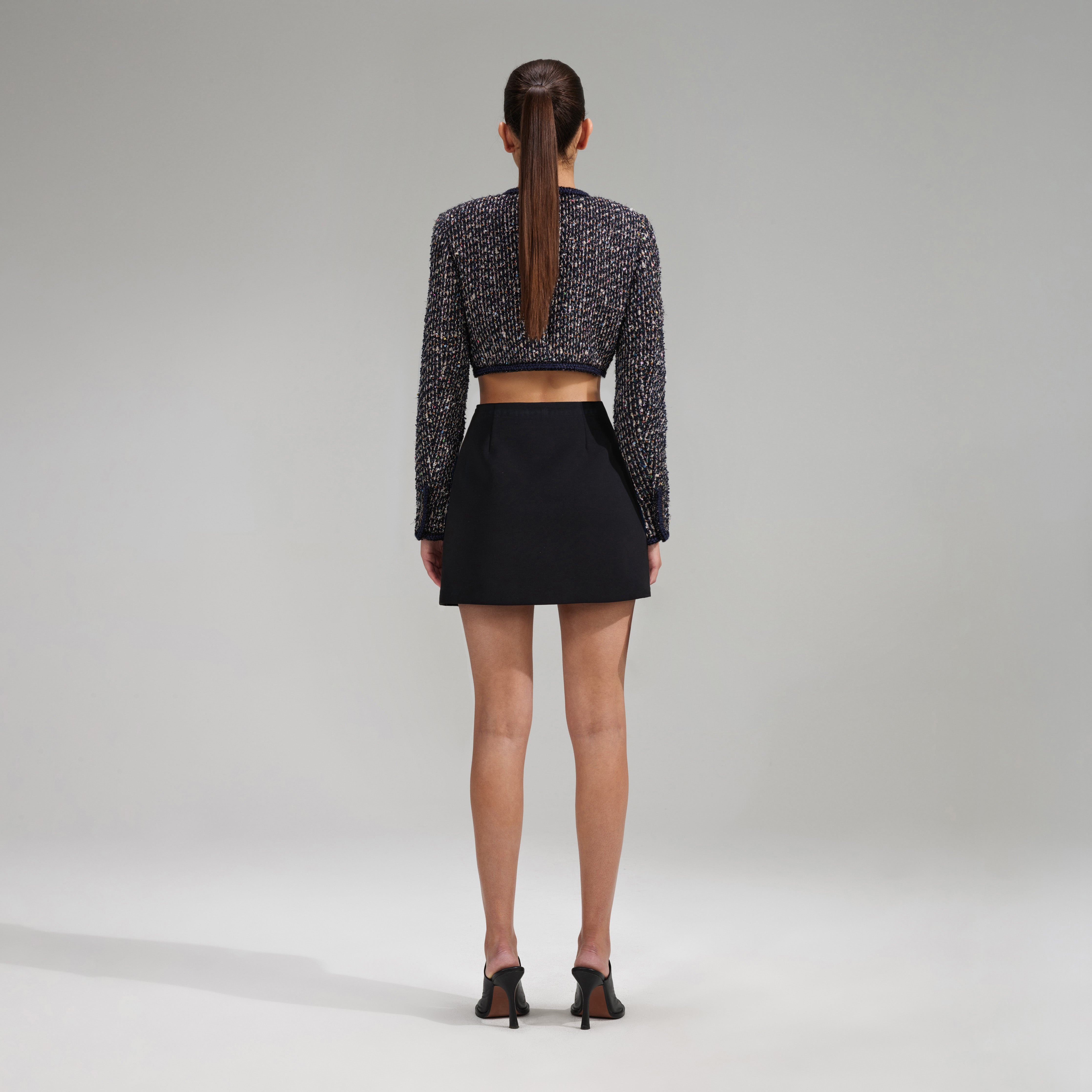 Crop Boucle Jacket With Braid Detail - 3
