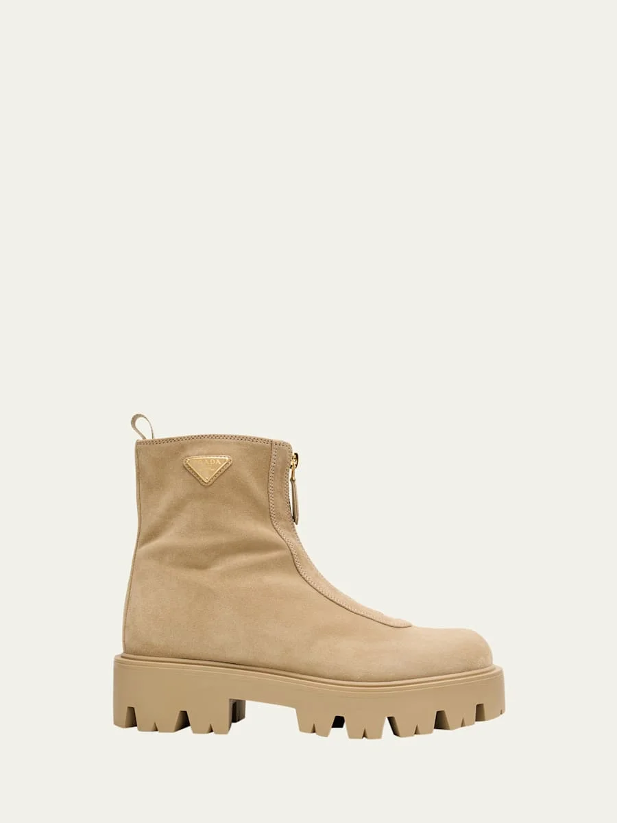 Stride Suede Zip Ankle Boots - 1