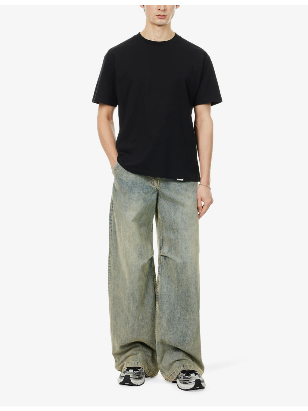 Initial short-sleeves oversized cotton-jersey T-shirt - 2