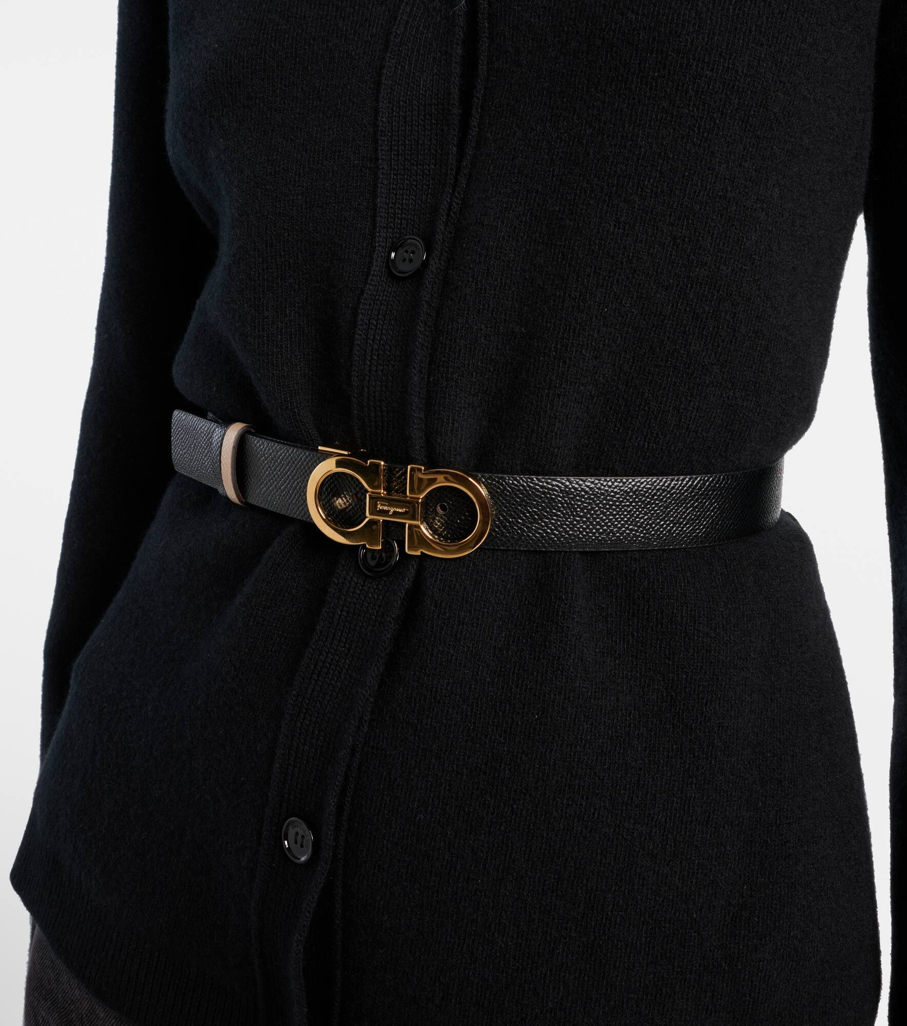 Reversible Gancini leather belt - 2