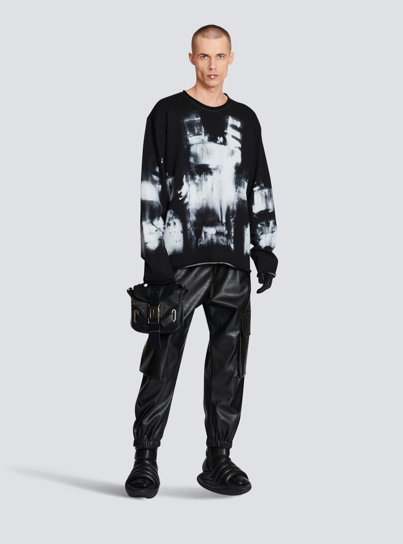 Balmain Faux leather cargo trousers outlook