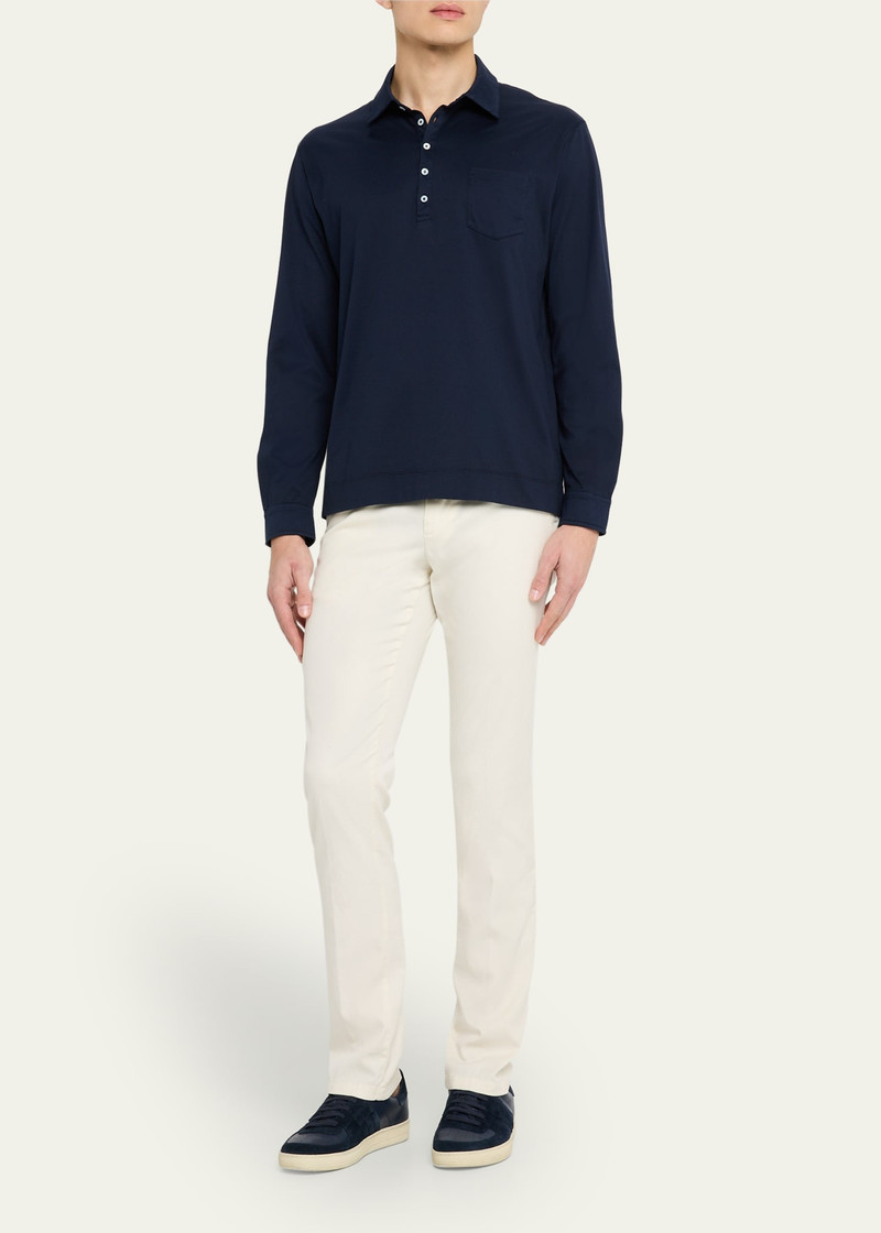 massimo alba Men's Ischia 2 Long-Sleeve Pocket Polo Shirt outlook