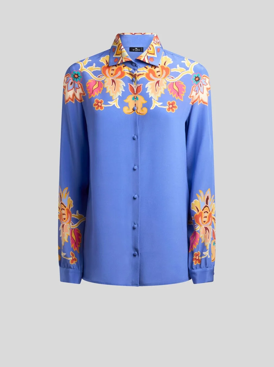 PRINTED CREPE DE CHINE SHIRT - 1