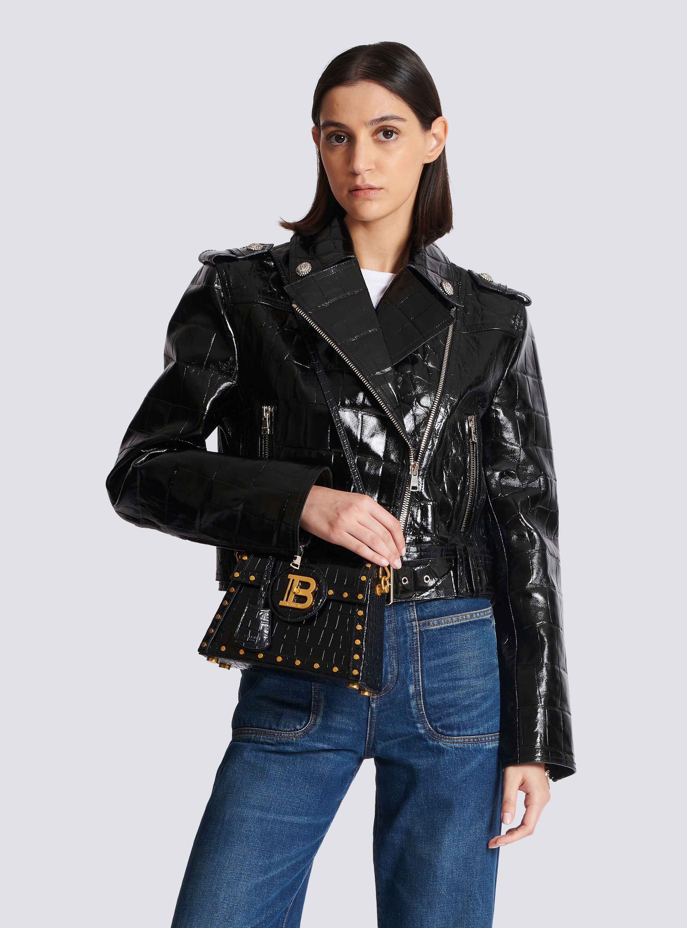 B-Buzz Dynasty bag in crocodile-print leather - 8