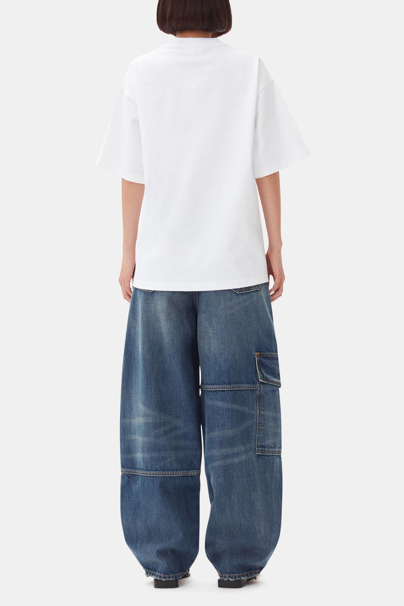 WHITE HEAVY COTTON DROP SHOULDER HEART T-SHIRT 5