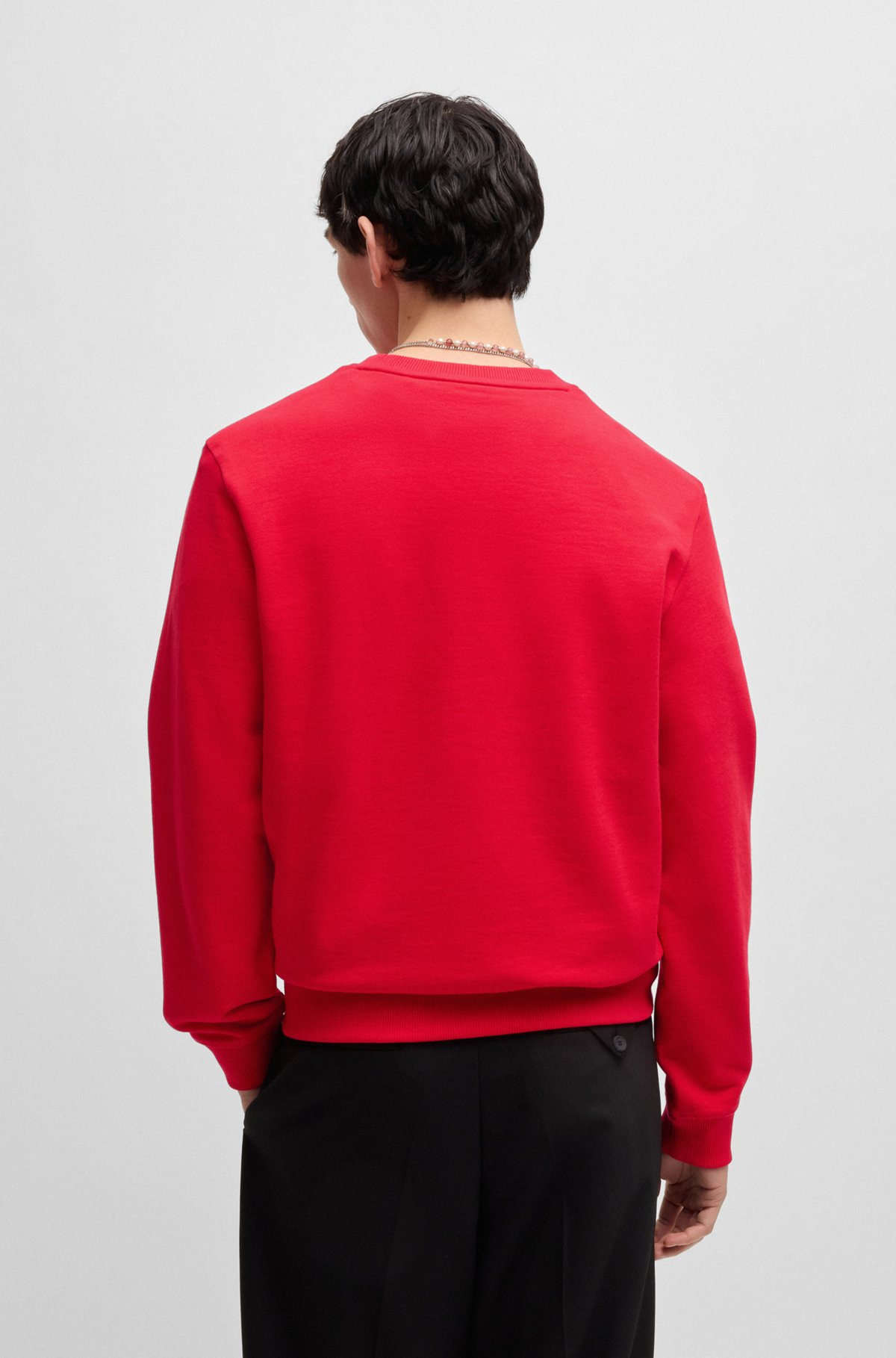 COTTON-TERRY REGULAR-FIT SWEATSHIRT WITH LOGO LABEL - 5