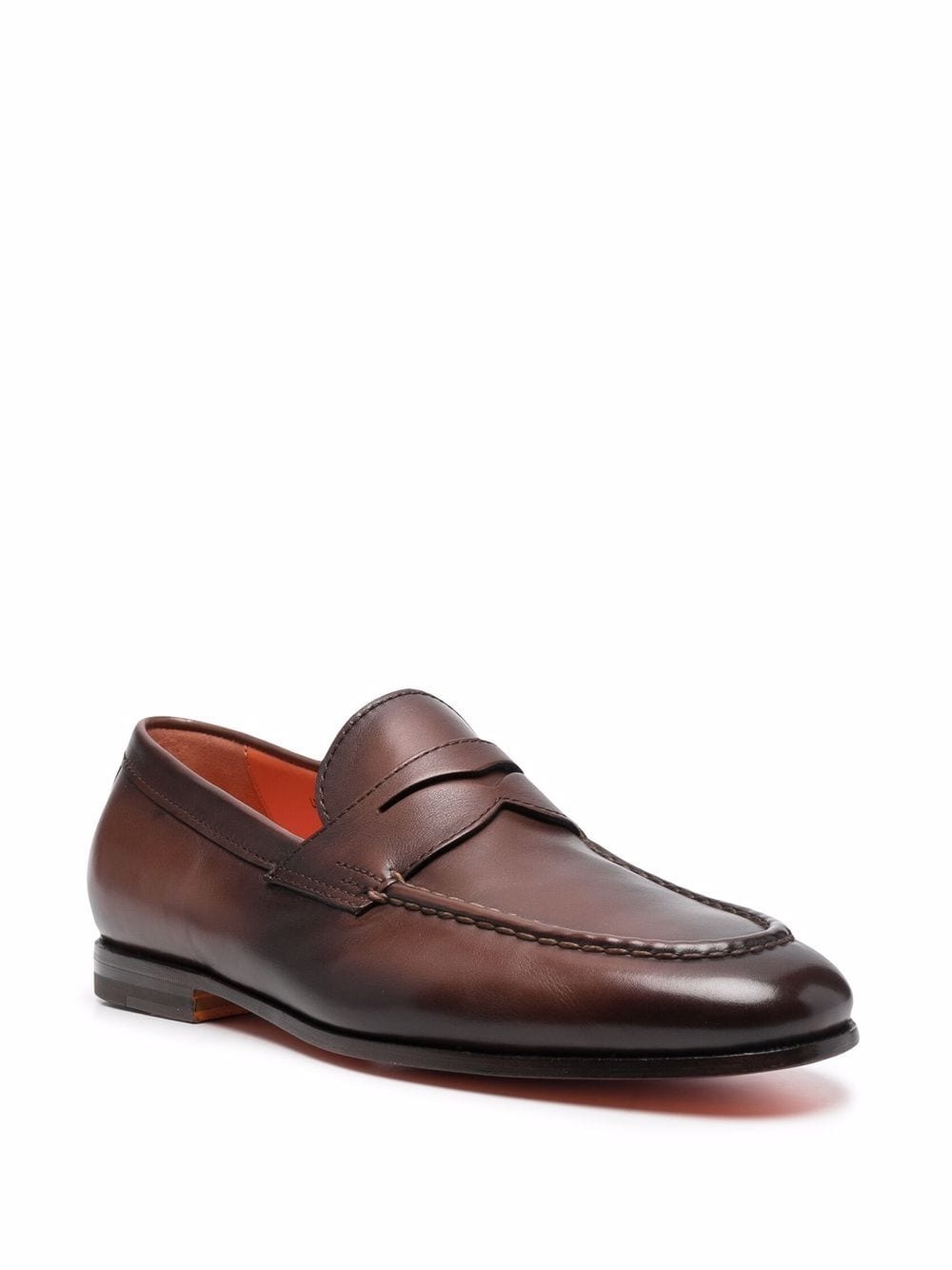 leather flat loafers - 2