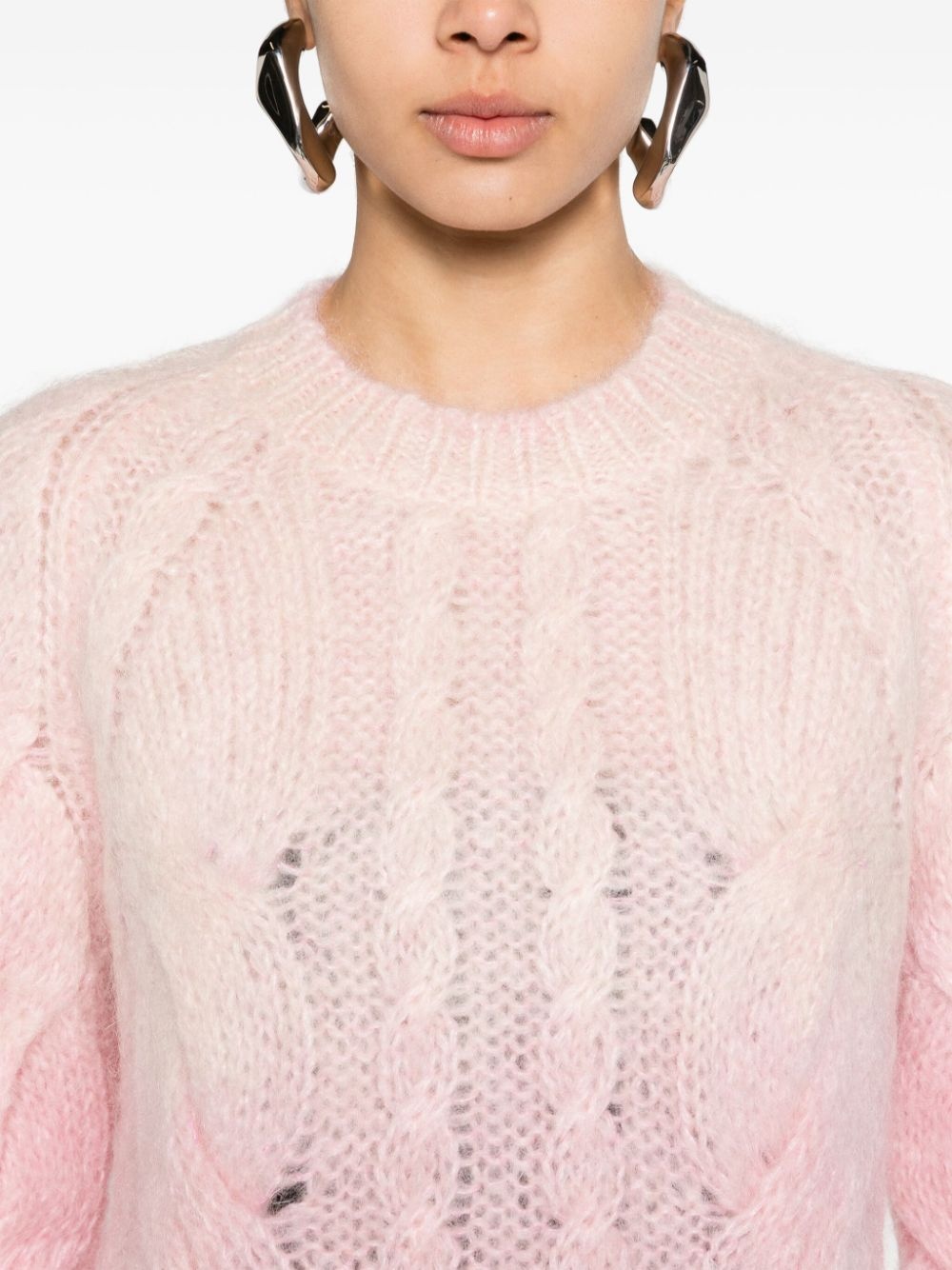 ombrÃ© cable-knit jumper - 5