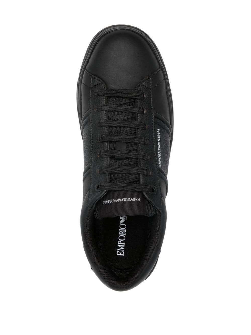 logo-print leather sneakers - 4