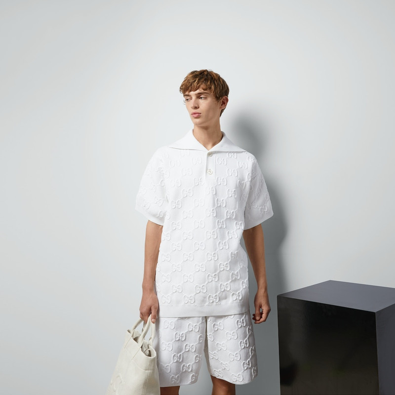 Viscose jacquard polo with GG 5