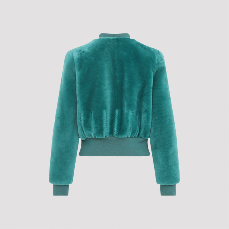 Alexander McQueen Alexander McQueen Cropped Shearling Bomber Jacket outlook
