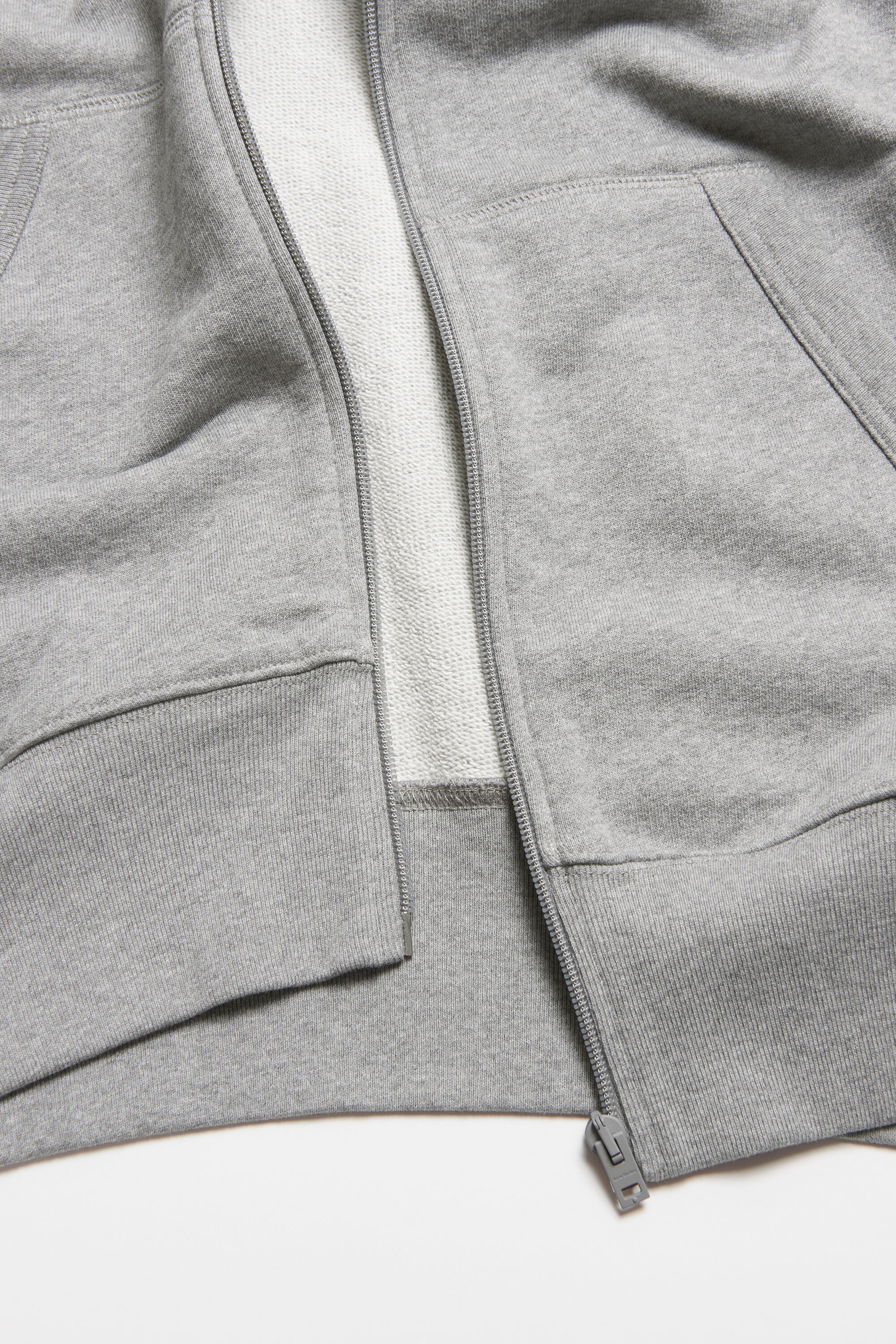 Hooded zip sweater - Light Grey Melange - 4