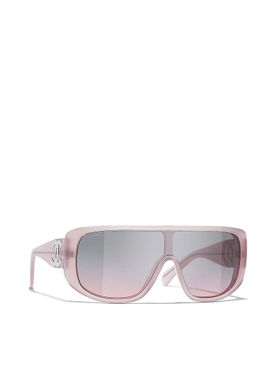 CHANEL CH5495 shield-frame acetate sunglasses outlook