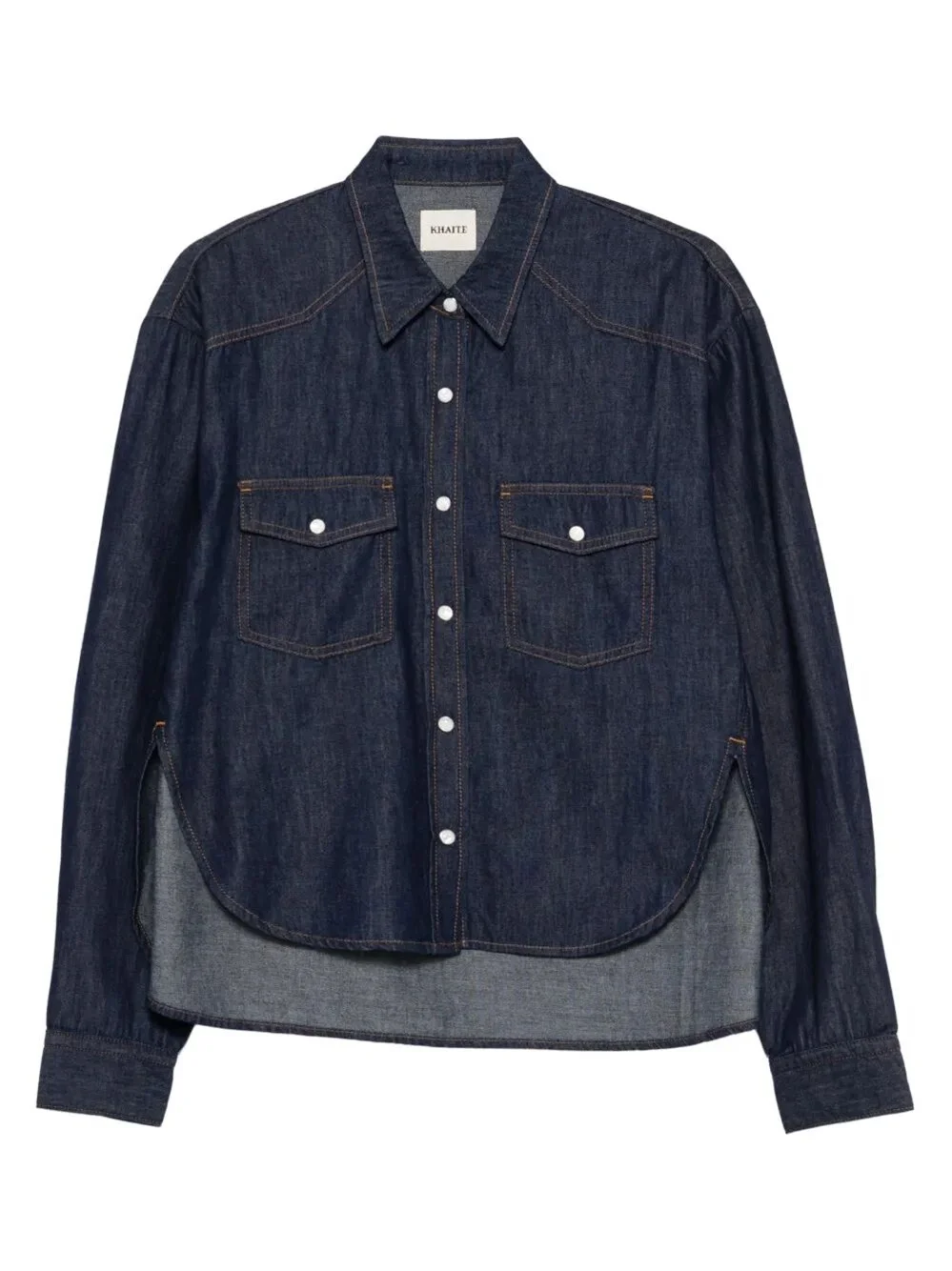GRENON CROP SHIRT IN DENIM - 1