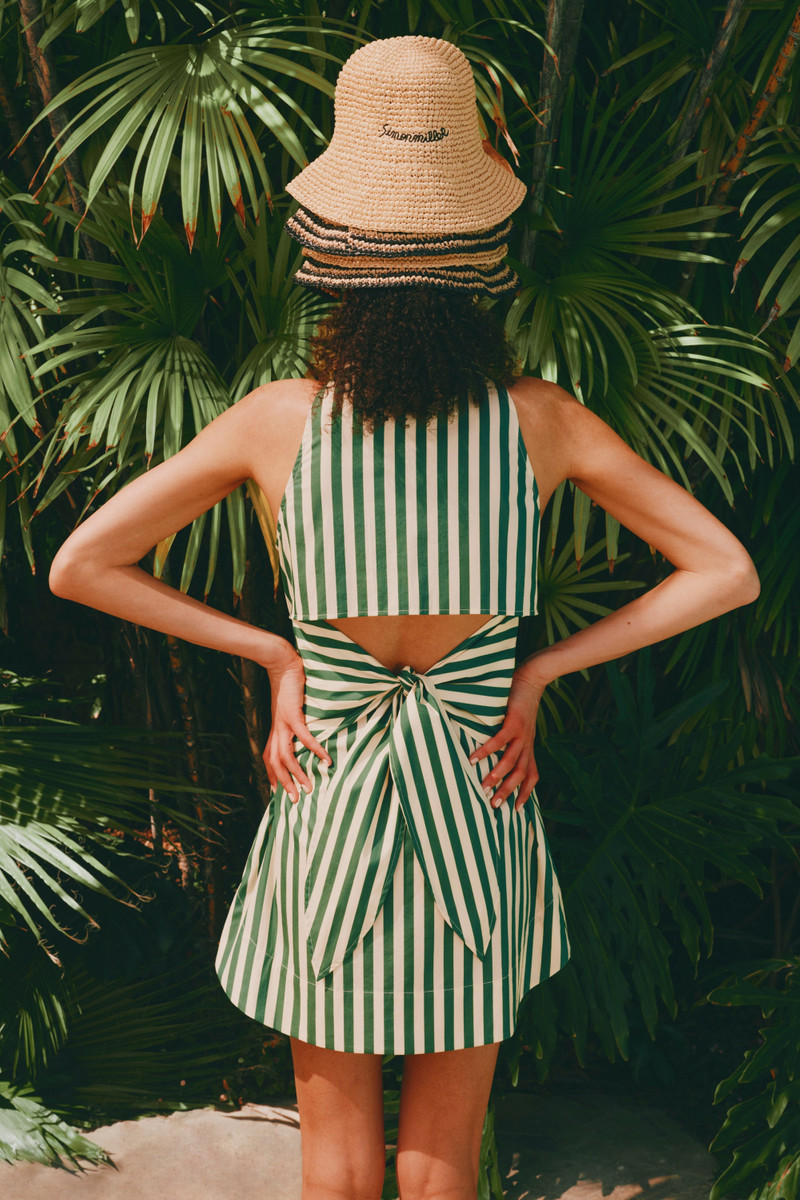 SIMONMILLER Loch Sleeveless Mini Dress in Gummy Green/Ecru outlook