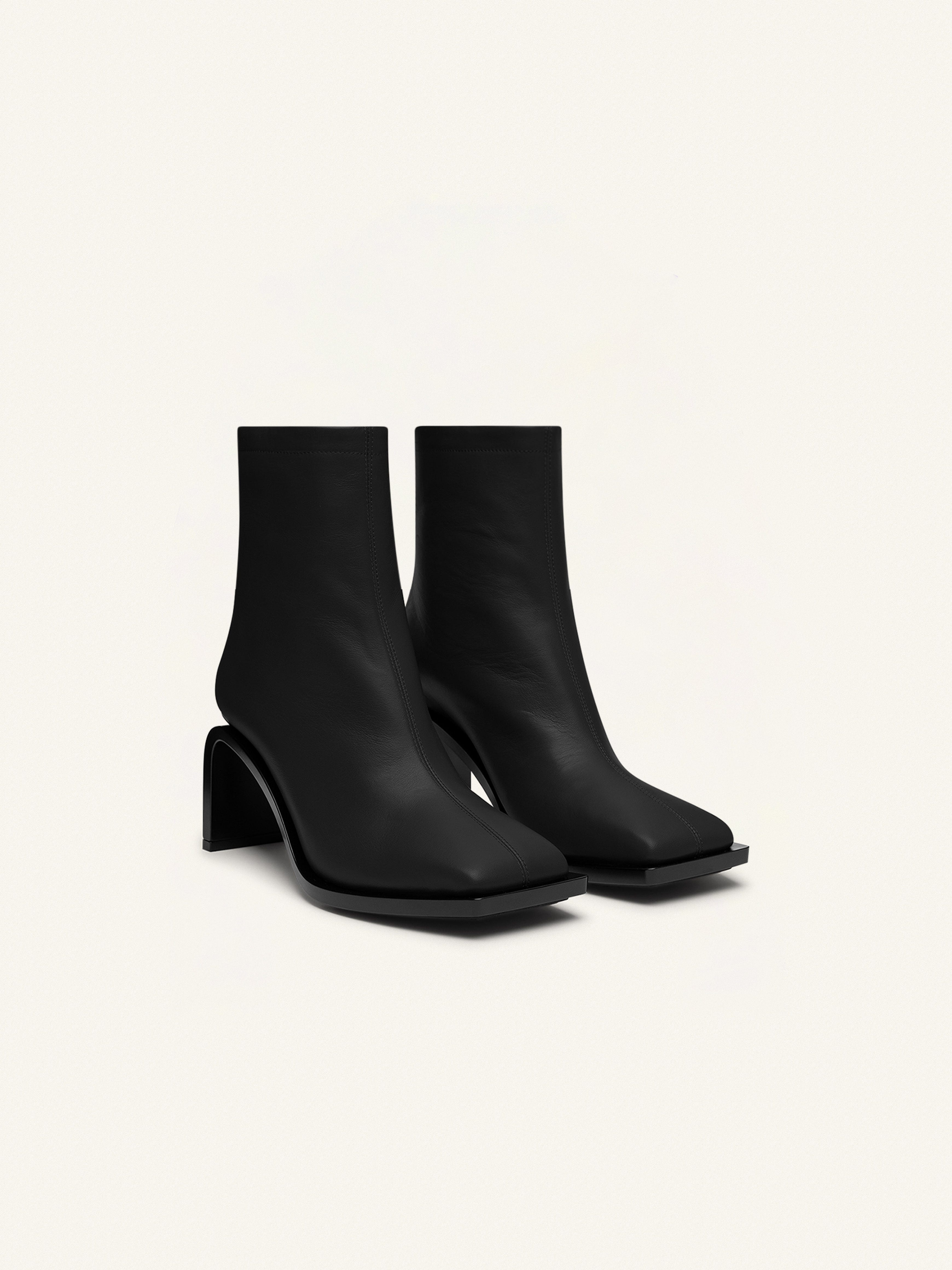 STREAM ZIPPED LEATHER ANKLE BOOTS - 2