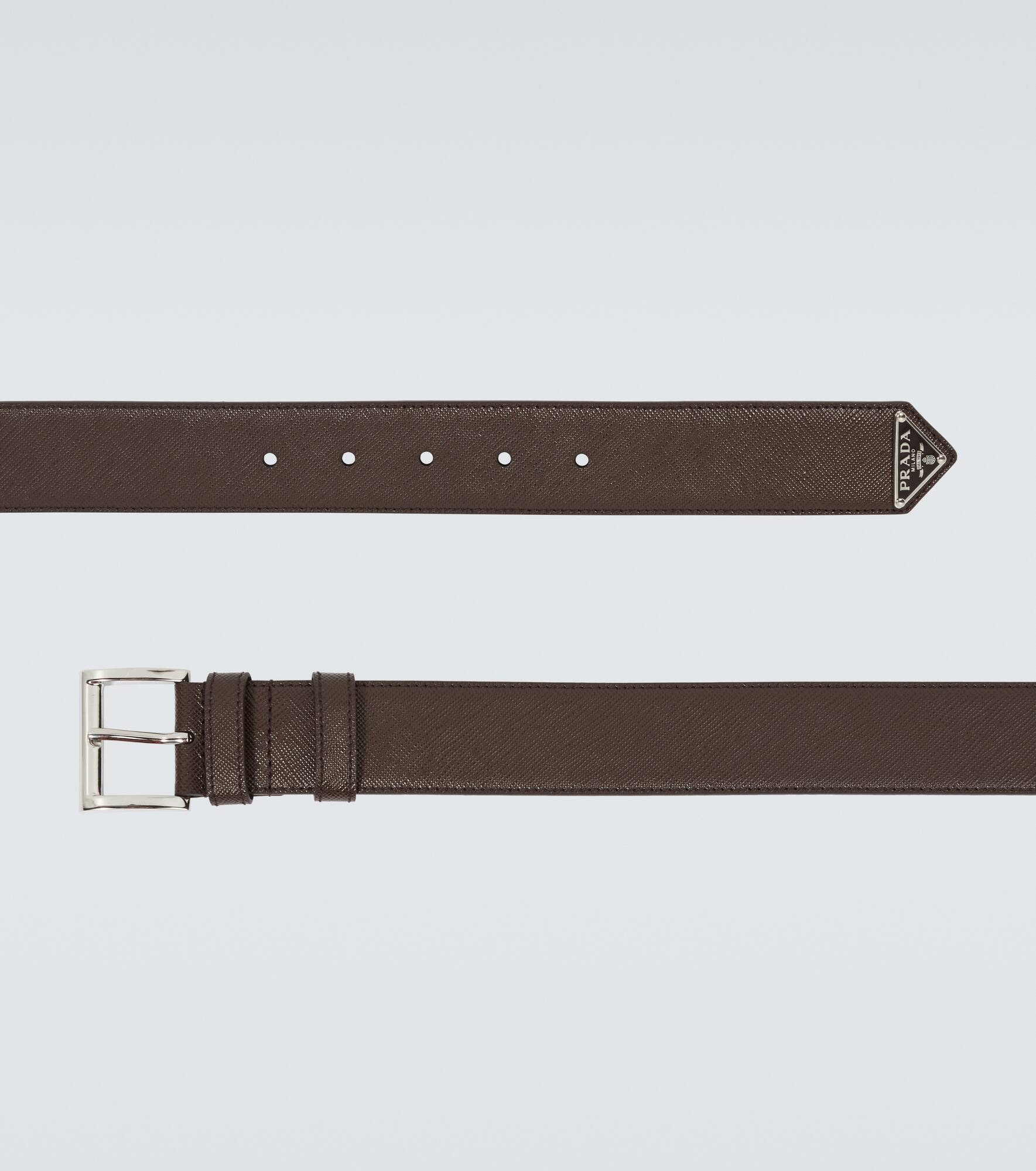 Logo leather belt - 4