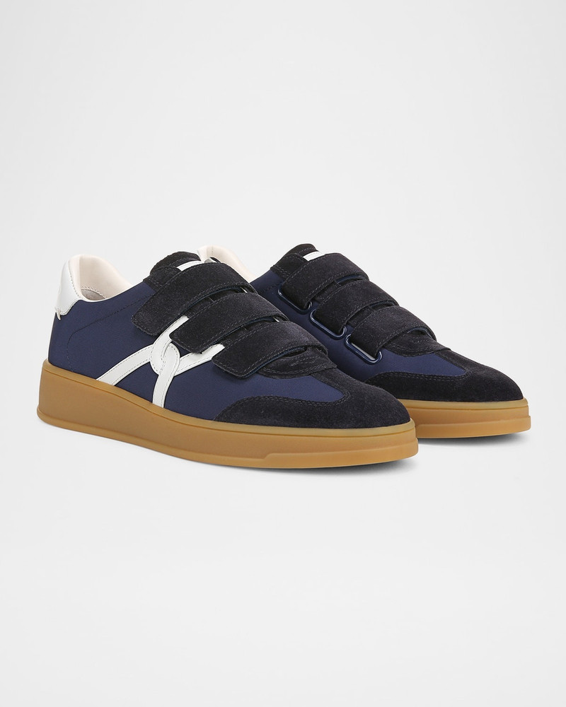 VERONICA BEARD Reagan Mixed Leather Triple-Grip Sneakers outlook
