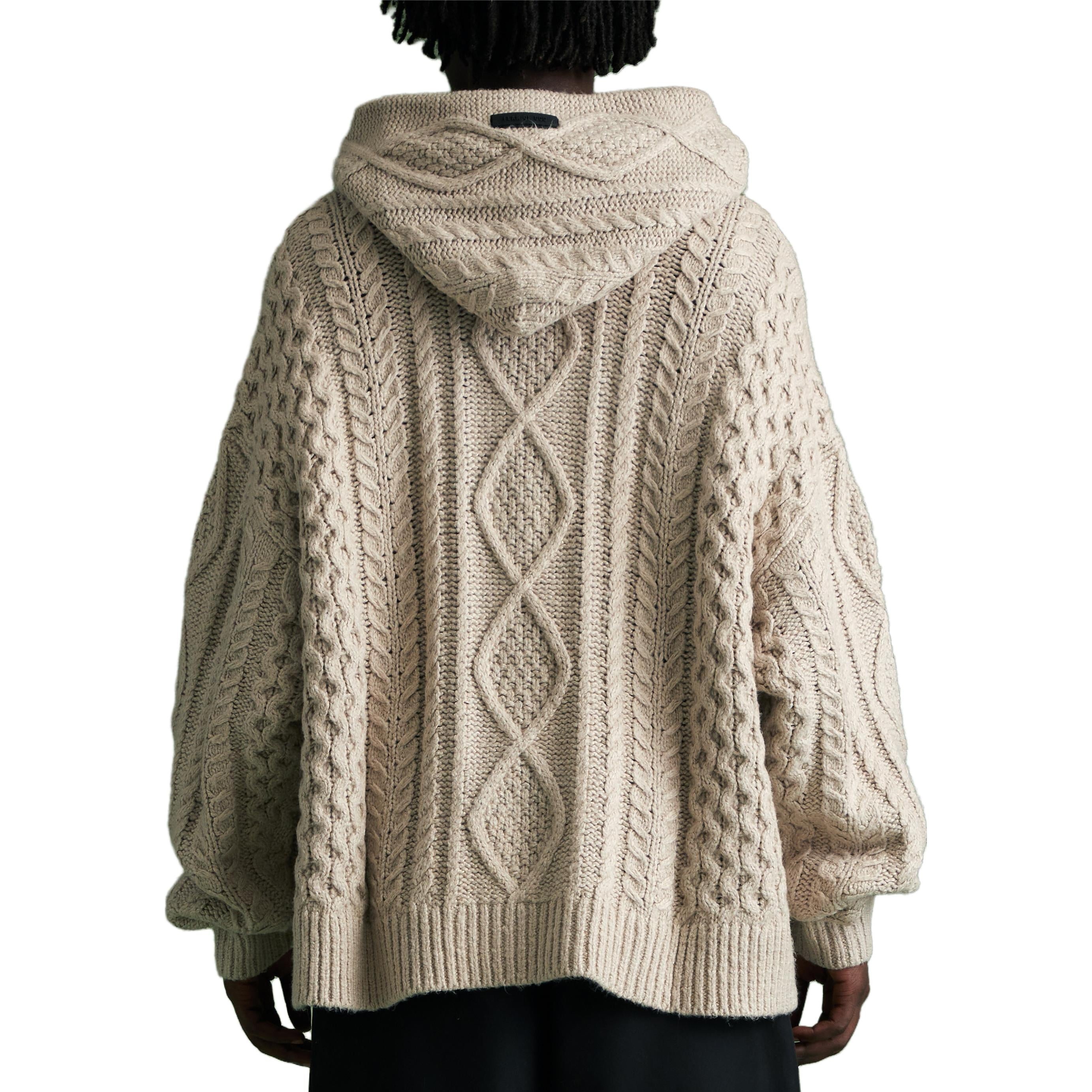 Fear of God Essentials FW23 Cable Knit Hoodie 'Silver Cloud' 192BT234392F - 5