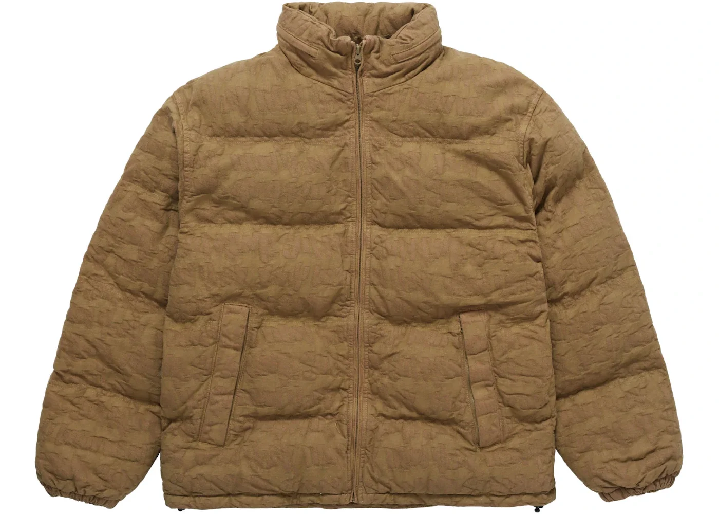 Supreme Fat Tip Jacquard Denim Puffer Jacket Olive - 1