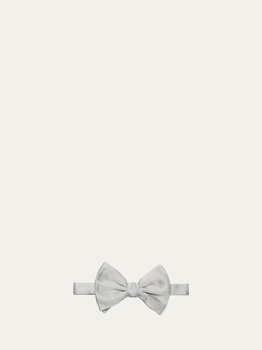 Men's Solid Silk Bow Tie - 1