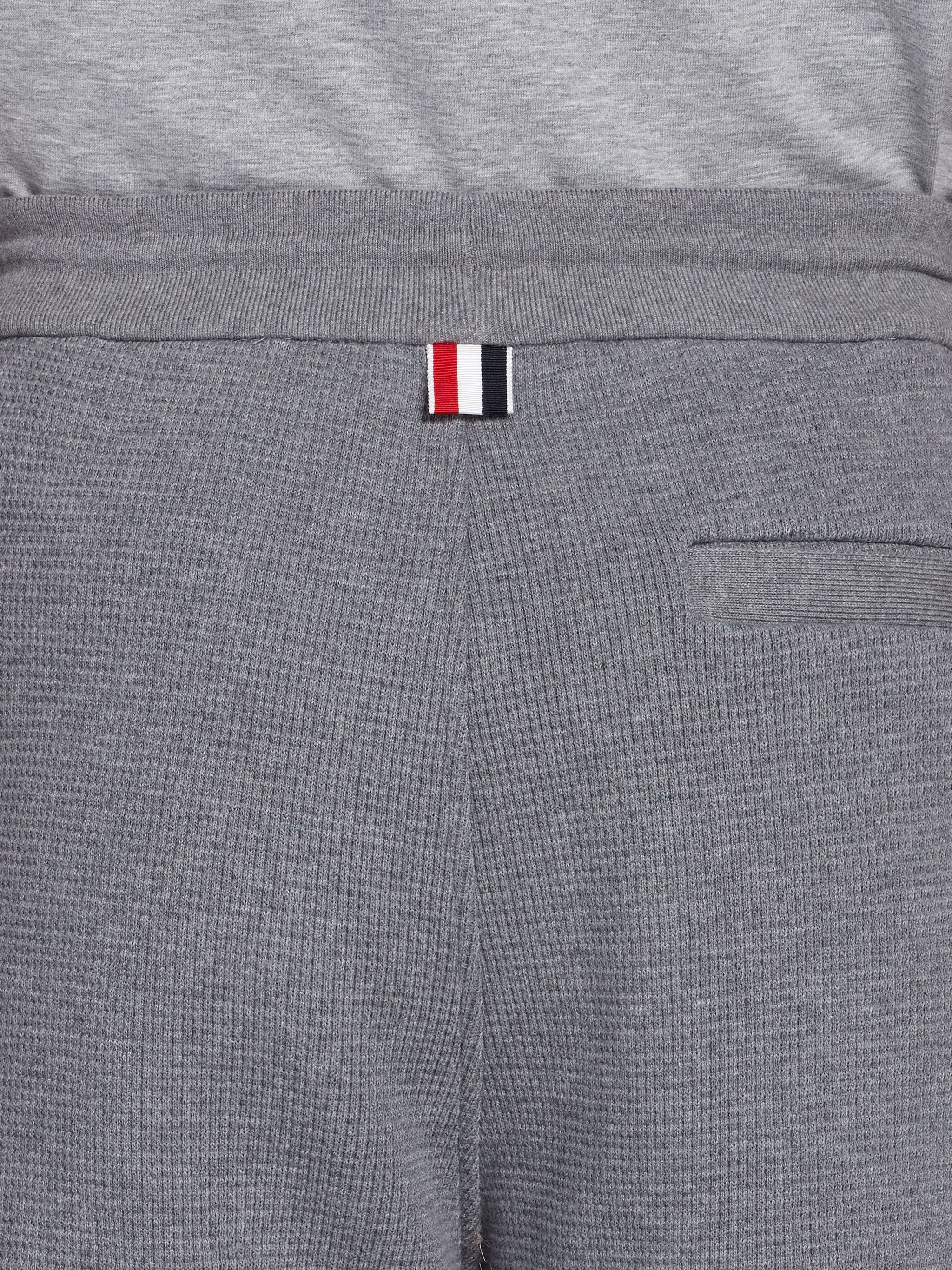 Medium Grey Waffle 4-Bar Stripe Sweatshorts - 6