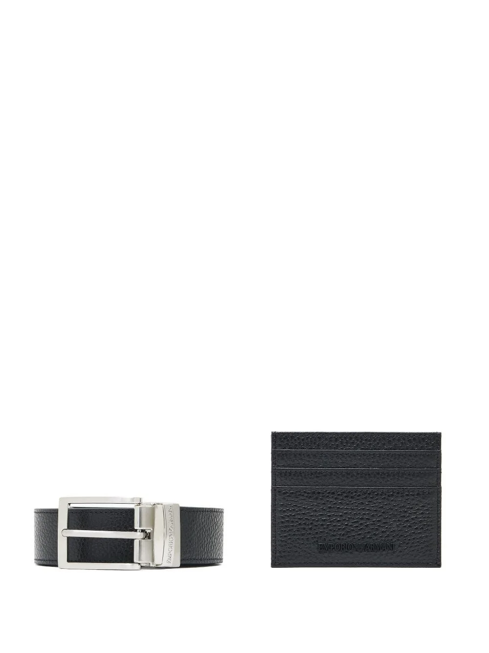 Leather card case and belt set - 1
