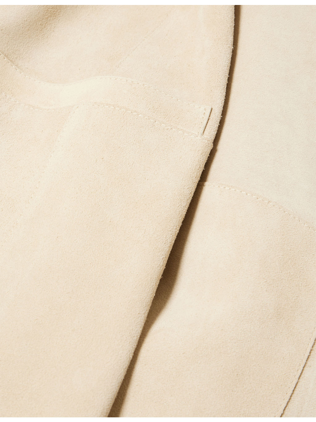 Collarless Relaxed-Fit Suede Coat - 7