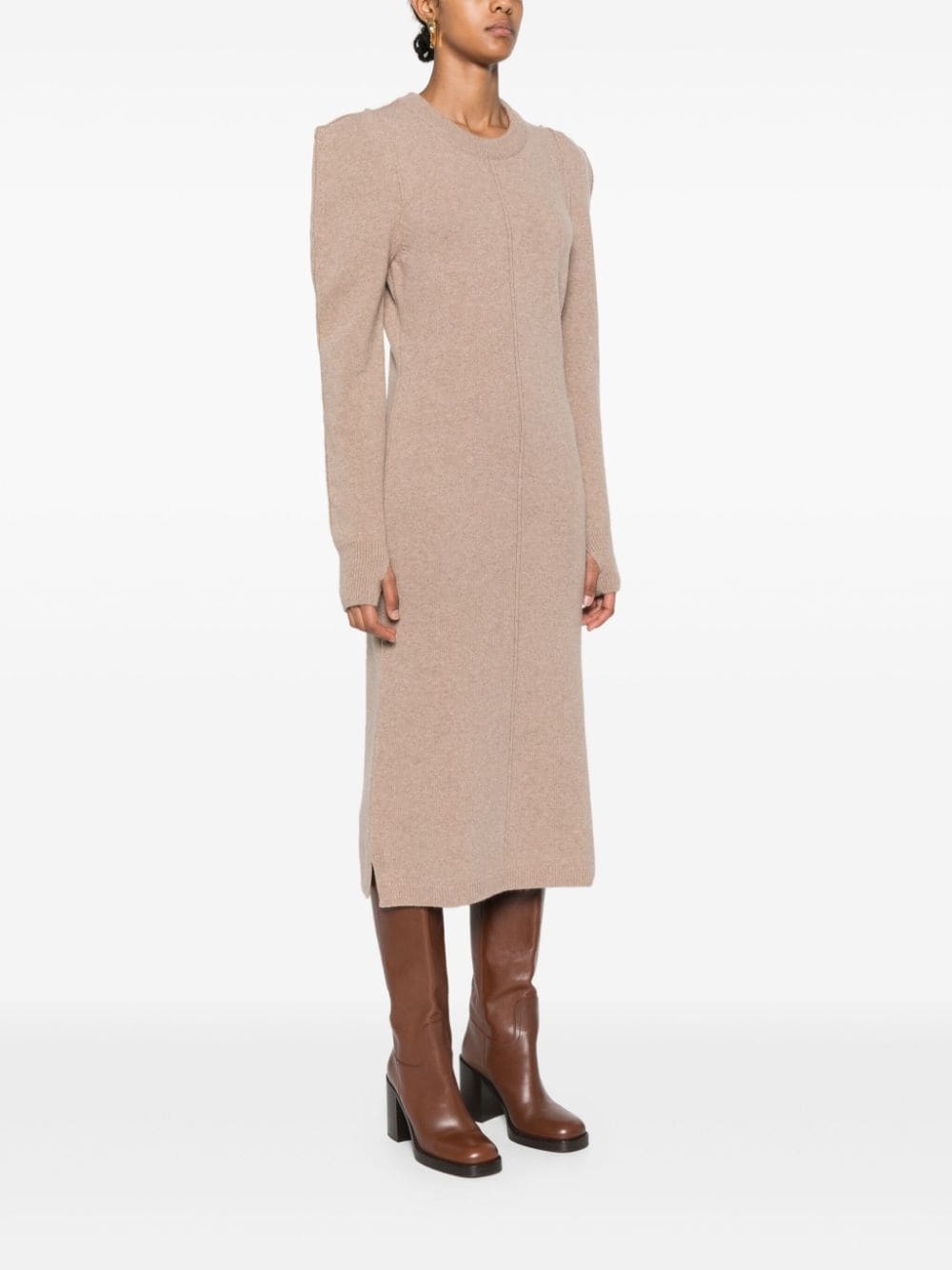 crew-neck midi dress - 3