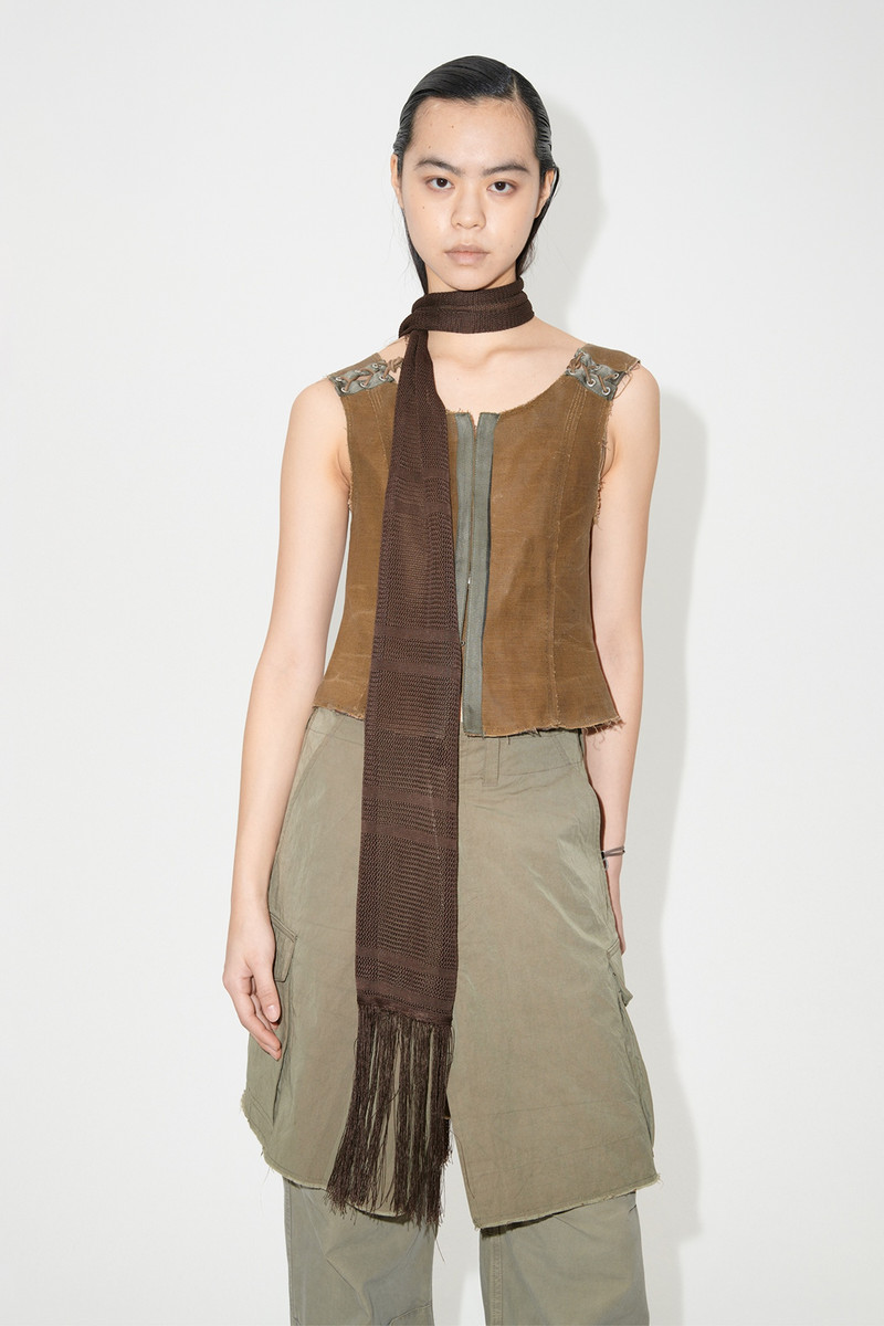 Our Legacy Piano Scarf Chocolate Crooner Viscose | REVERSIBLE