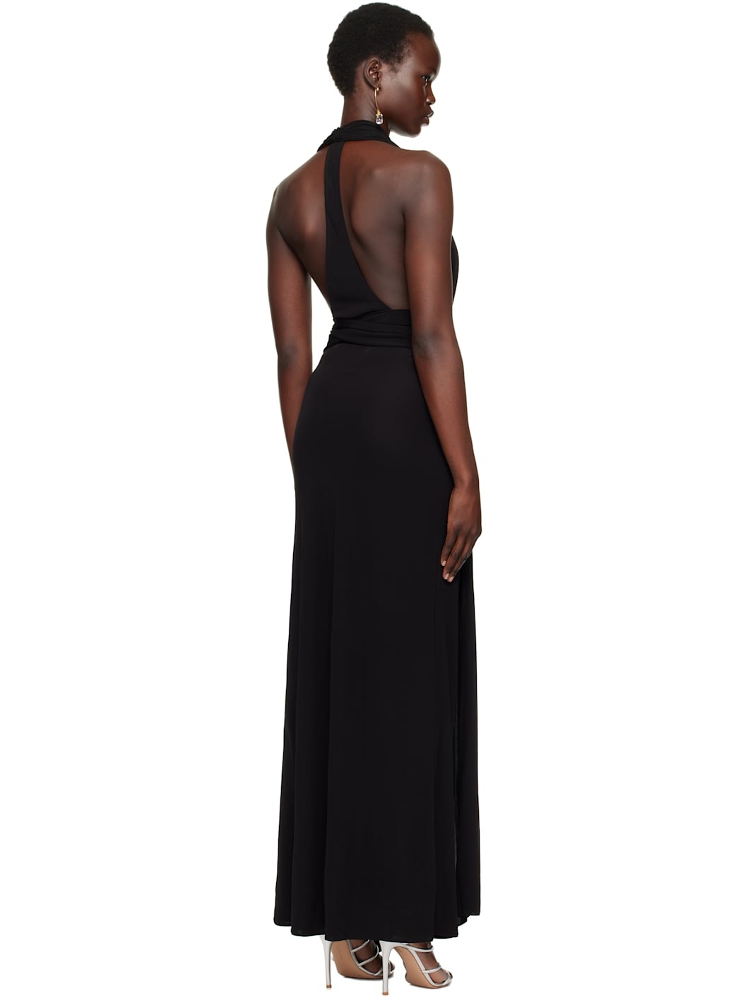 Black Trapeze Maxi Dress - 3