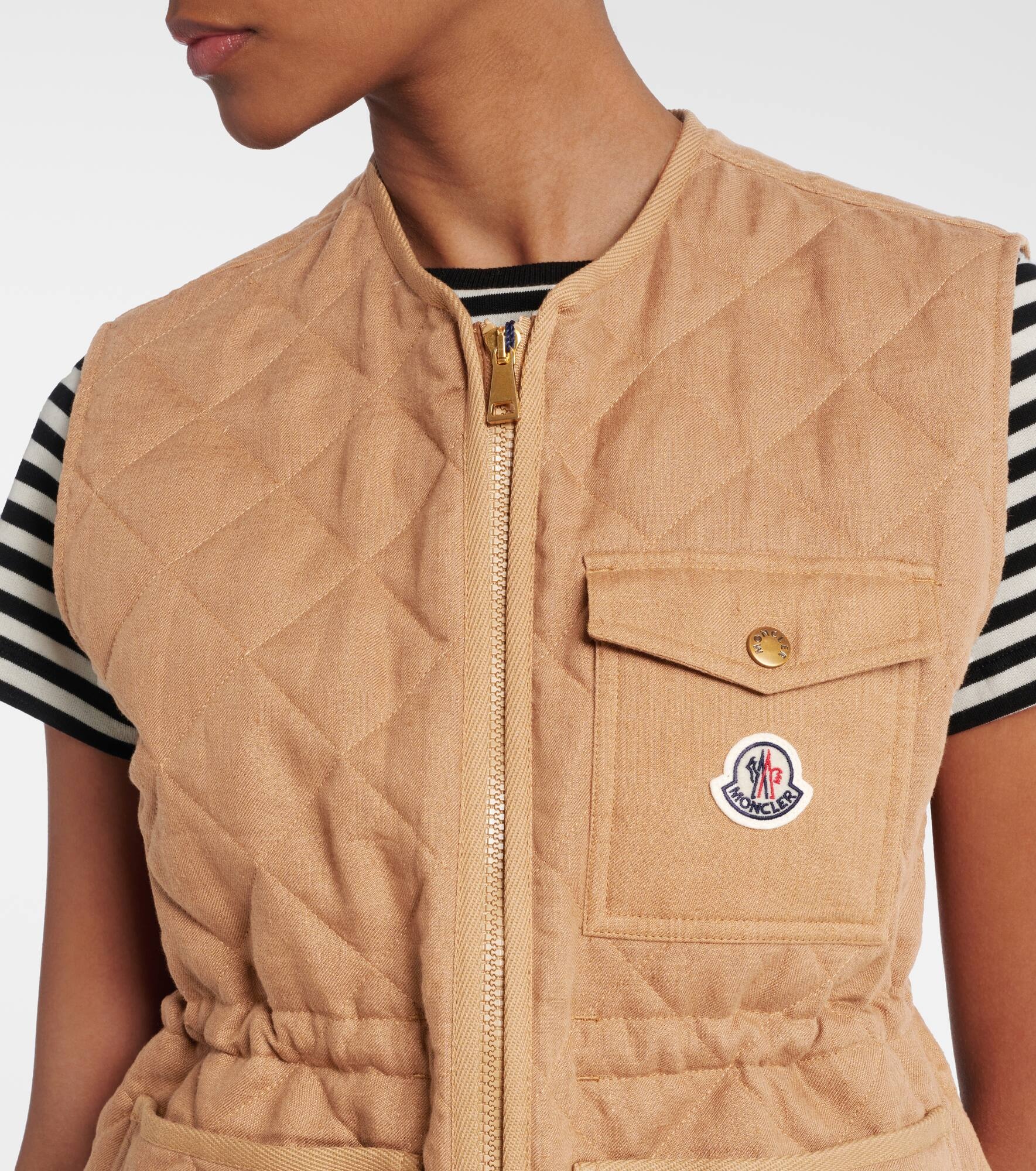 Vigny quilted linen vest - 4