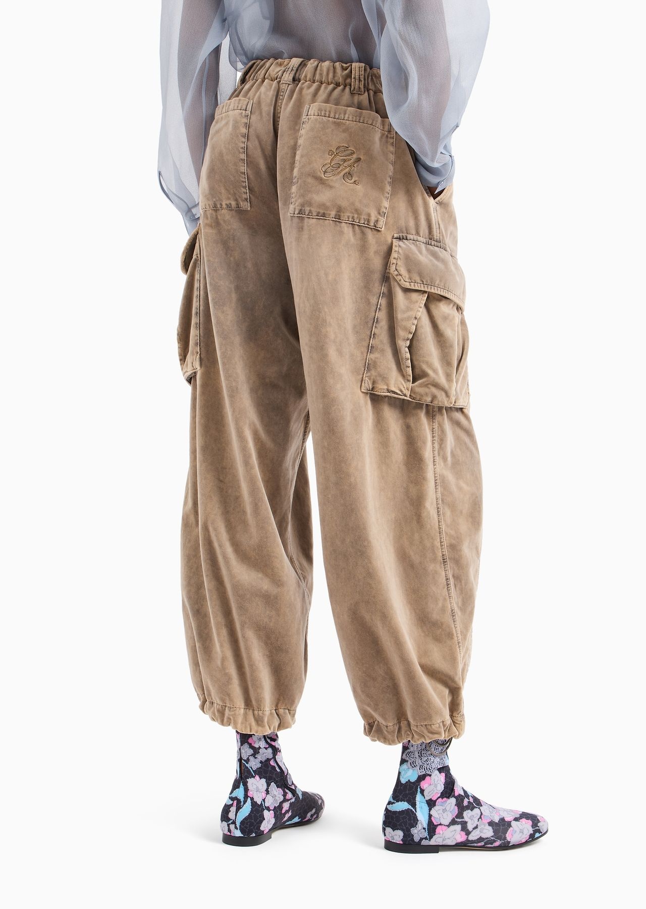 Cotton-velvet cargo trousers - 3