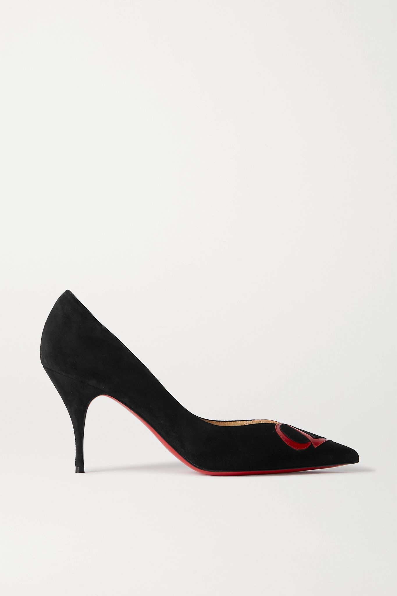 CL 80 patent leather-trimmed suede pumps - 1