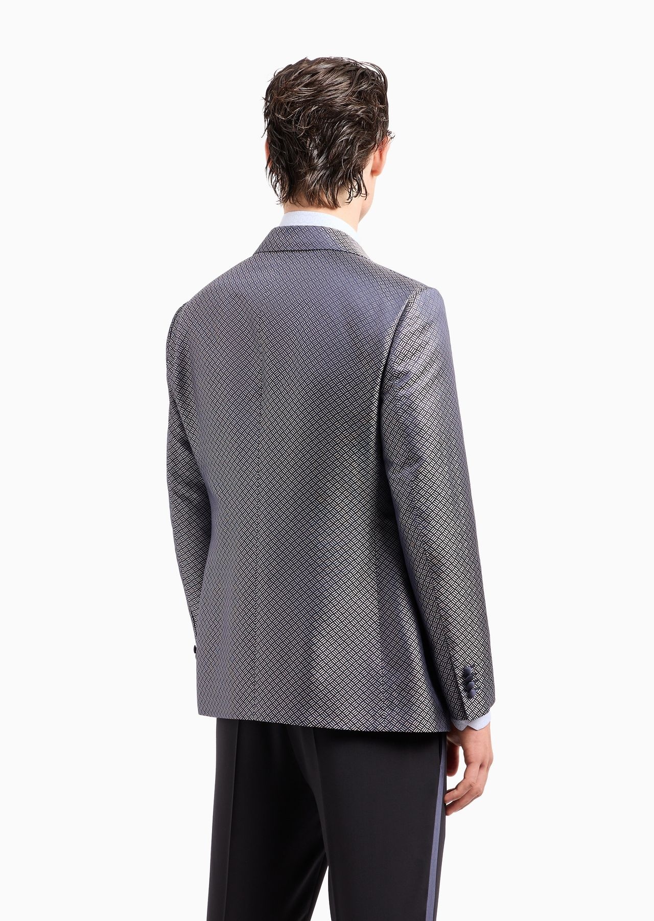Soho line single-breasted tuxedo jacket in silk jacquard - 3