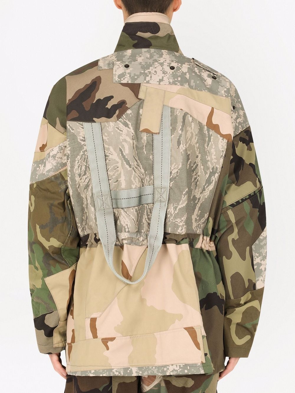 patchwork camouflage high-neck jacket - 4