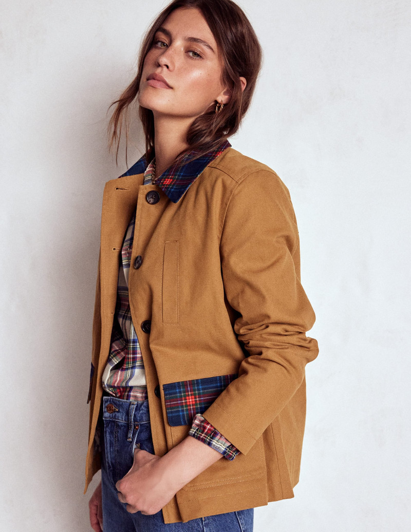 Canvas Barn Jacket-Hazelnut Brown, Check 5