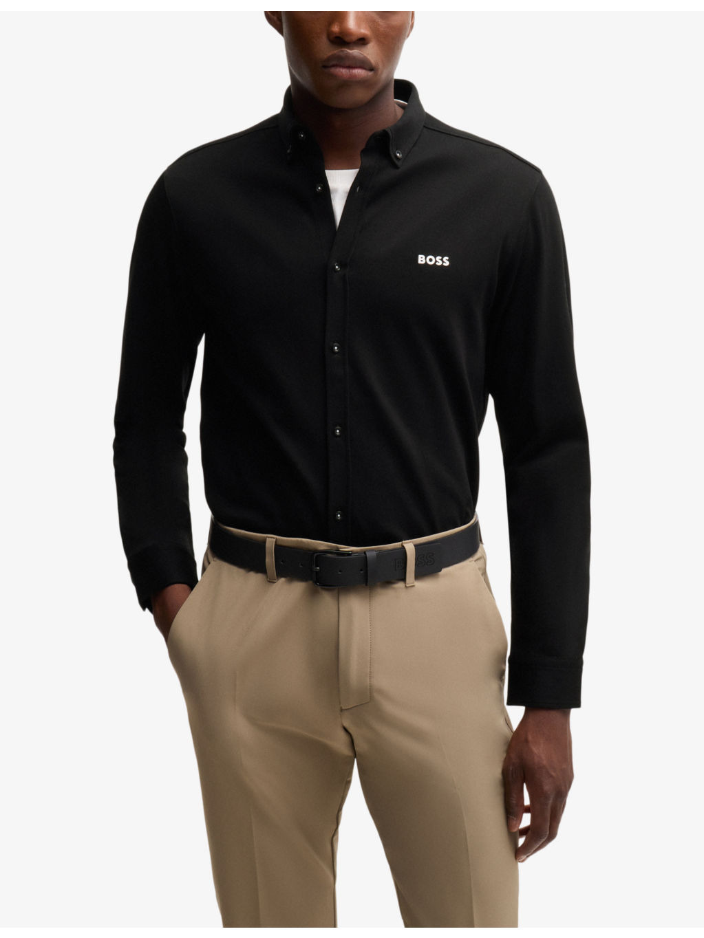 Anti-wrinkle text-print regular-fit cotton shirt - 3