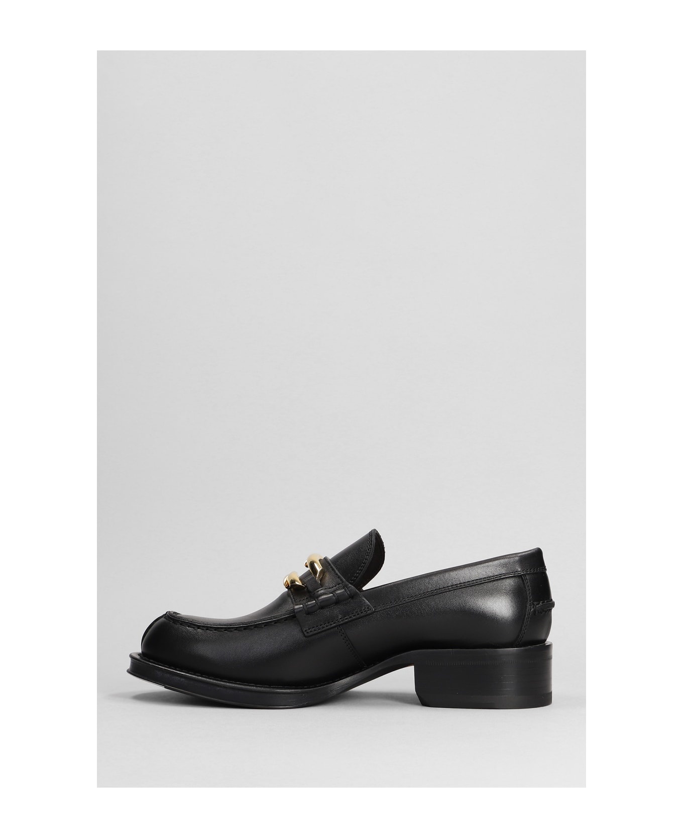 Loafers In Black Leather - 3