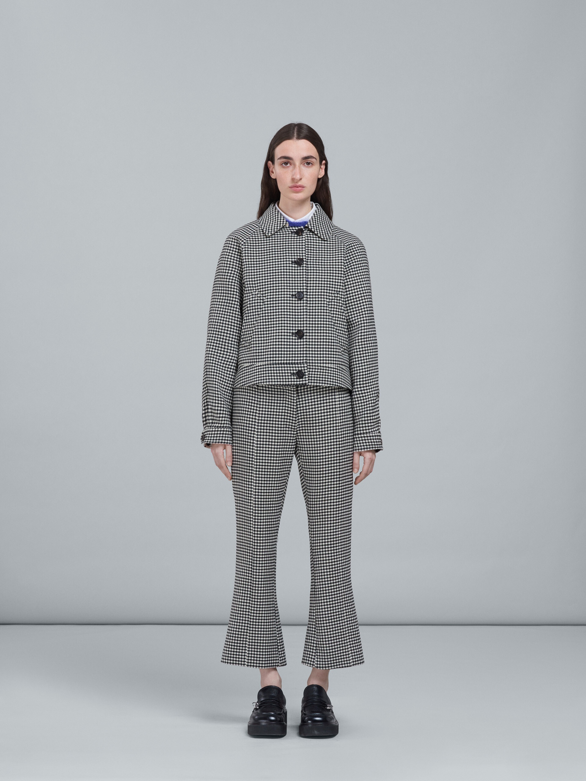 DOUBLE-FACED HOUNDSTOOTH WOOL TROUSERS - 2