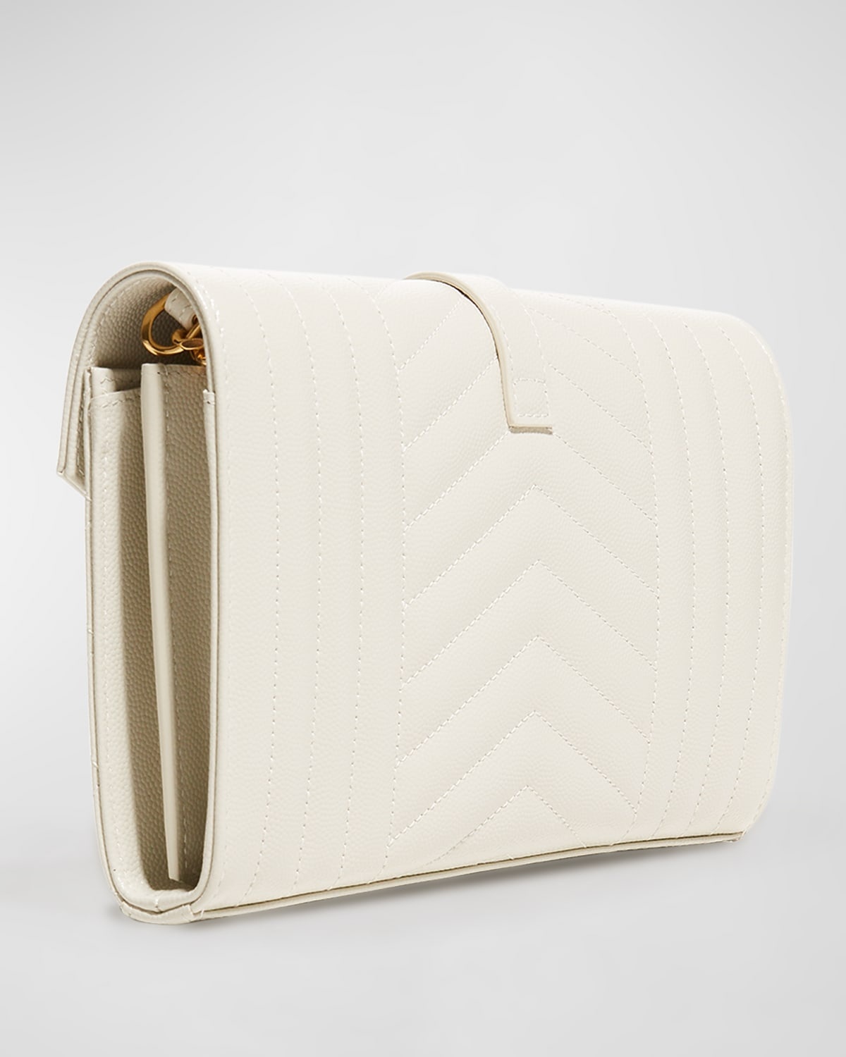 Envelope Triquilt YSL Wallet on Chain in Grained Leather - 5