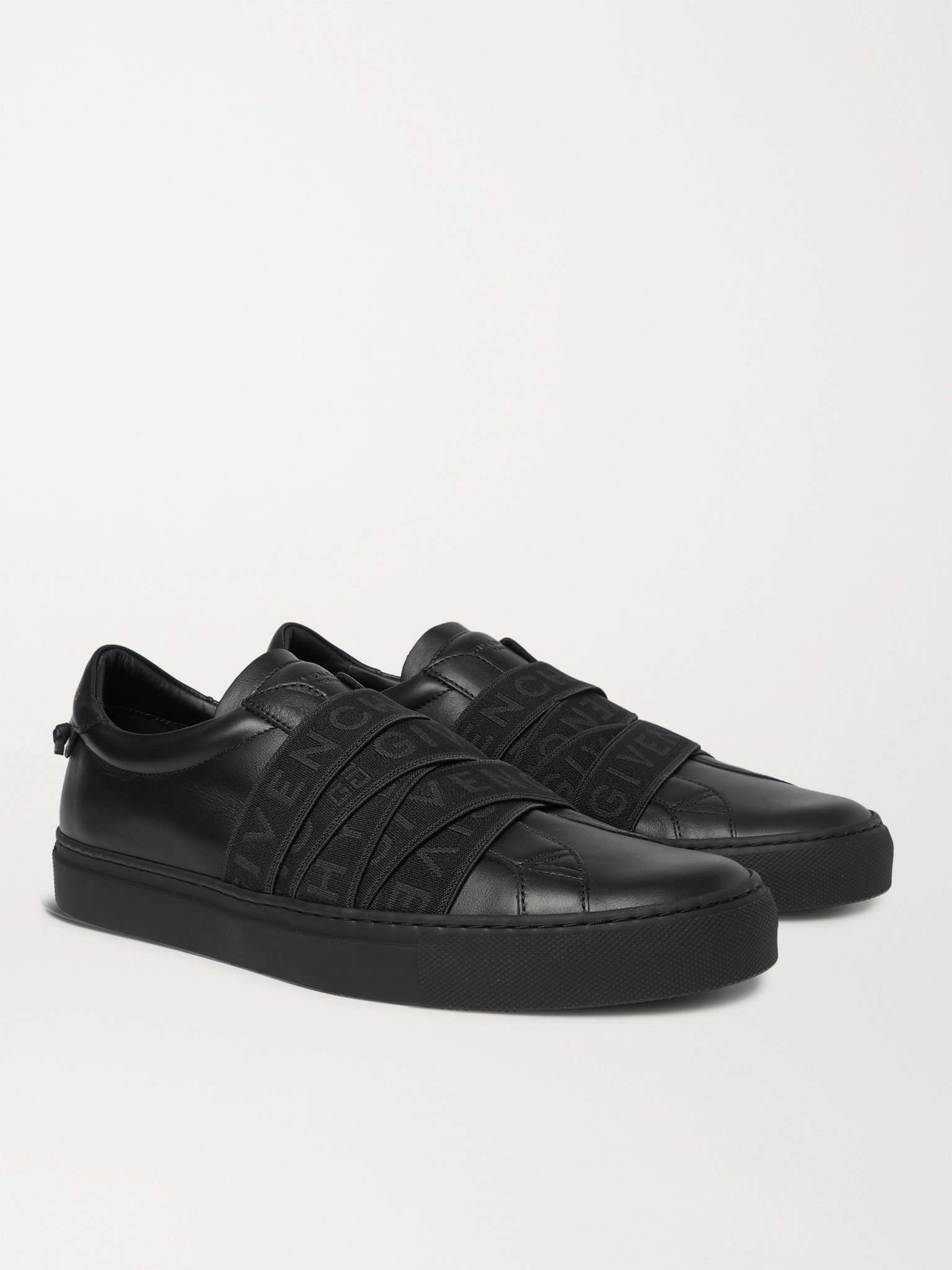 Urban Street Logo-Jacquard Leather Slip-On Sneakers - 4