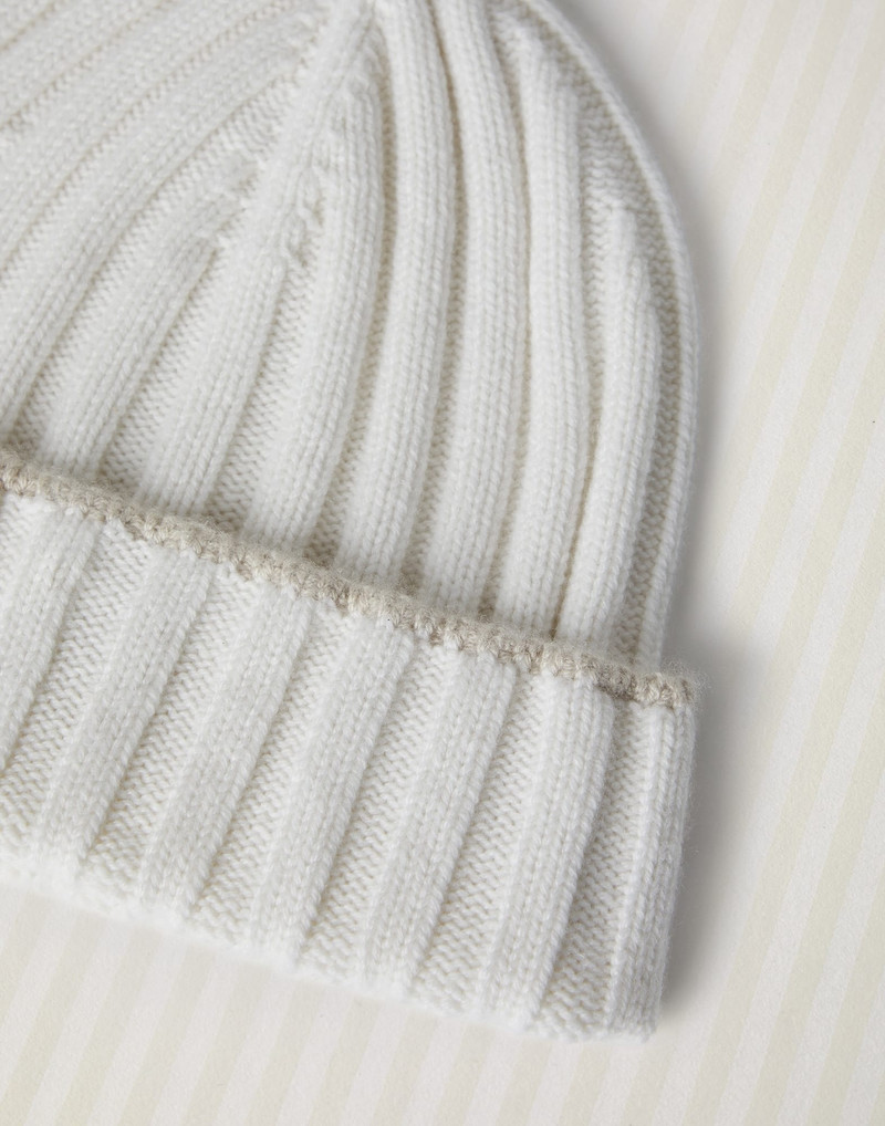 Brunello Cucinelli Cashmere rib knit beanie outlook