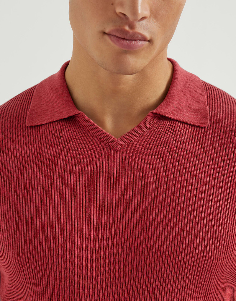 Cotton English rib knit polo 4