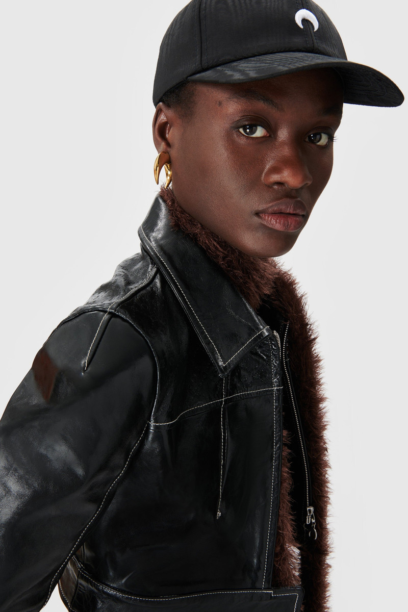 Marine Serre REGENERATED MOIRE BASEBALL CAP outlook
